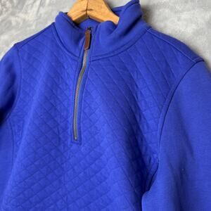 LL Bean Quilted 1/4 Zip Pullover, Size M Color Purple/Blue